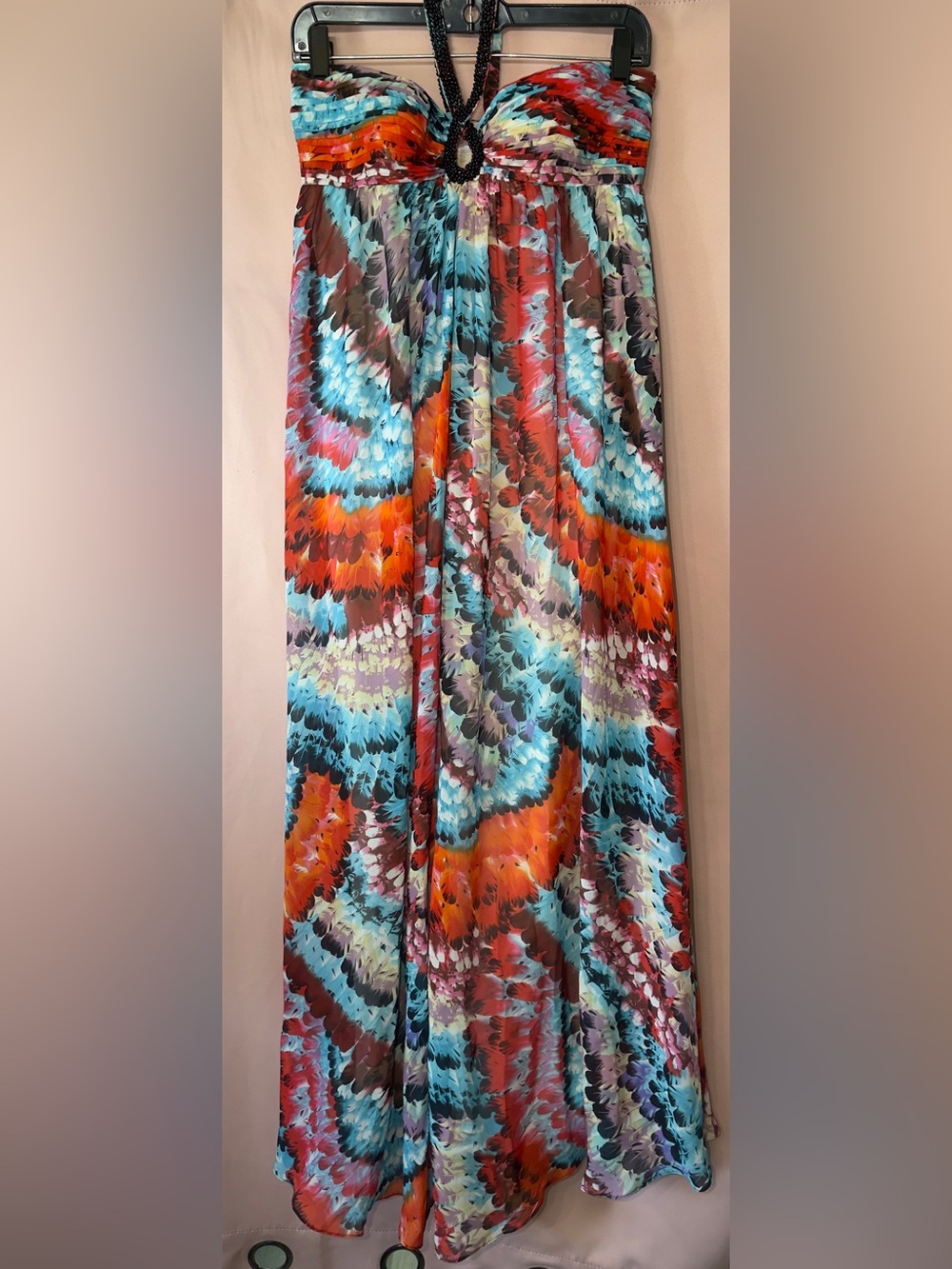 Aidan by Aidan Mattox Strapless Multi Color Maxi Dress